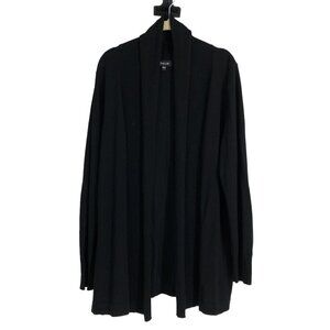 Dalia Black Ribbed Long Sleeve Open Cardigan size XL